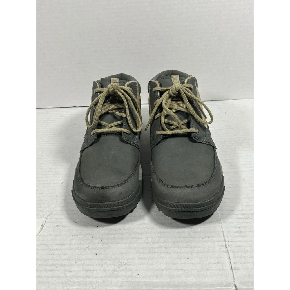 Oboz Burke Mid Mens 10.5 Gray Tan Nubuck Leather Hiking Shoes GW79201NI0423M